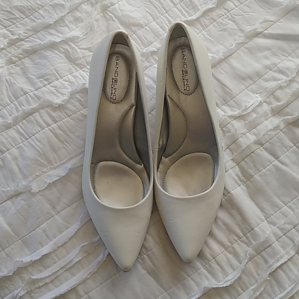White Pointed Toe Pumps